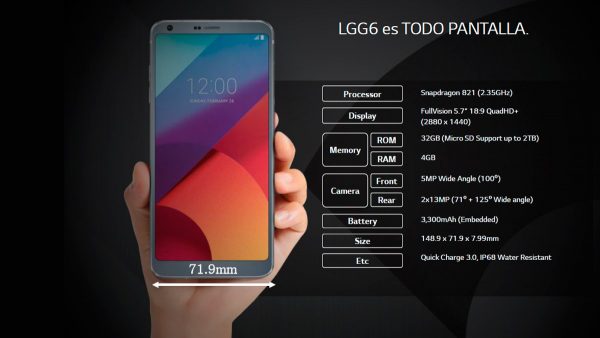 Especificaciones LG G6